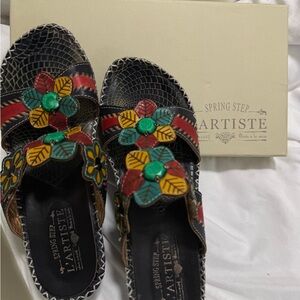 LATISTE Black & Red Floral Sandals – Strappy Boutique Summer Shoes